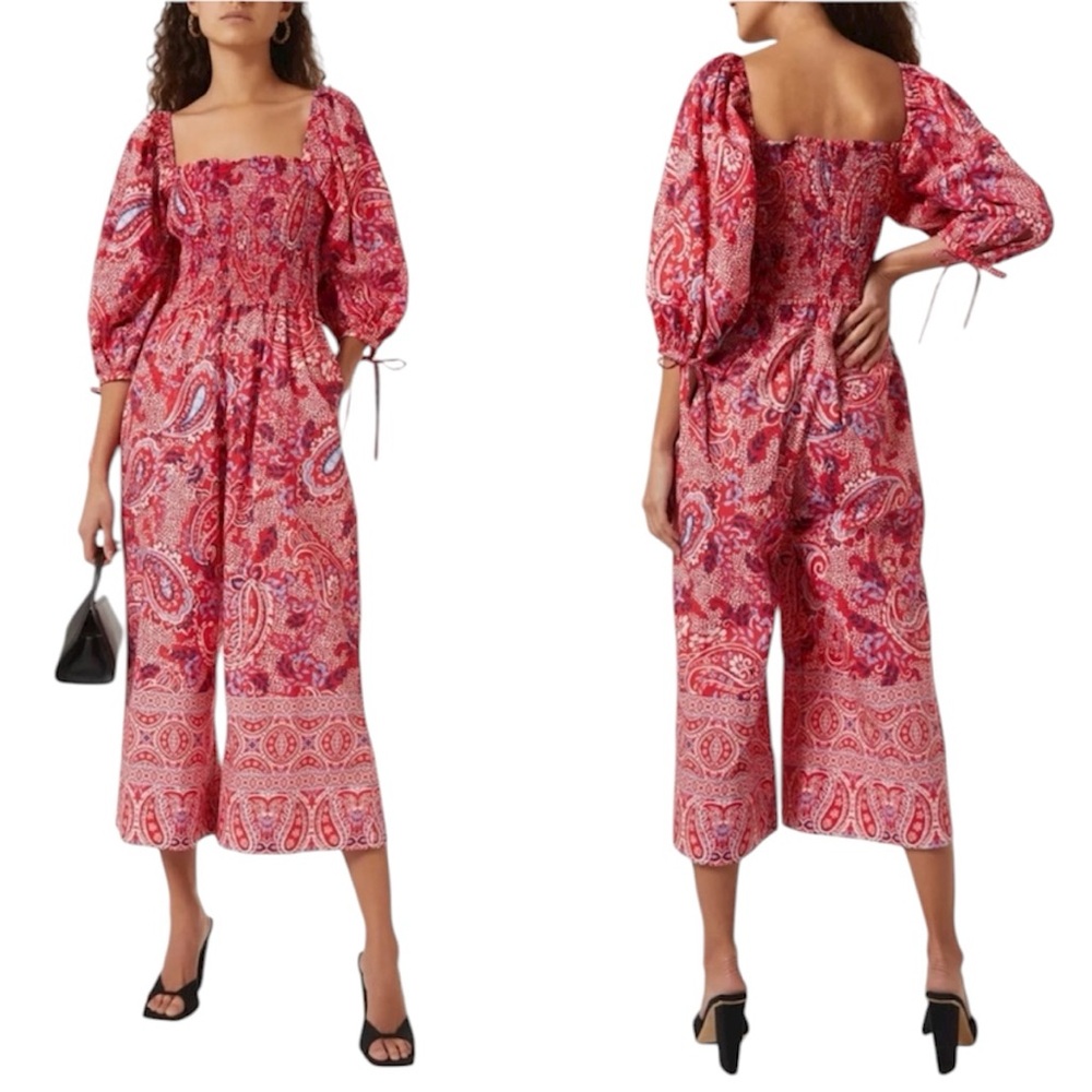 Cara Cara Jazzy Jumpsuit in Paisley Border Spice